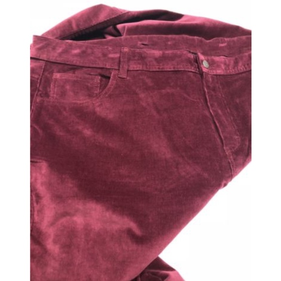 Lane Bryant Burgundy Velour Straight Pants Size 28 - Picture 5 of 6